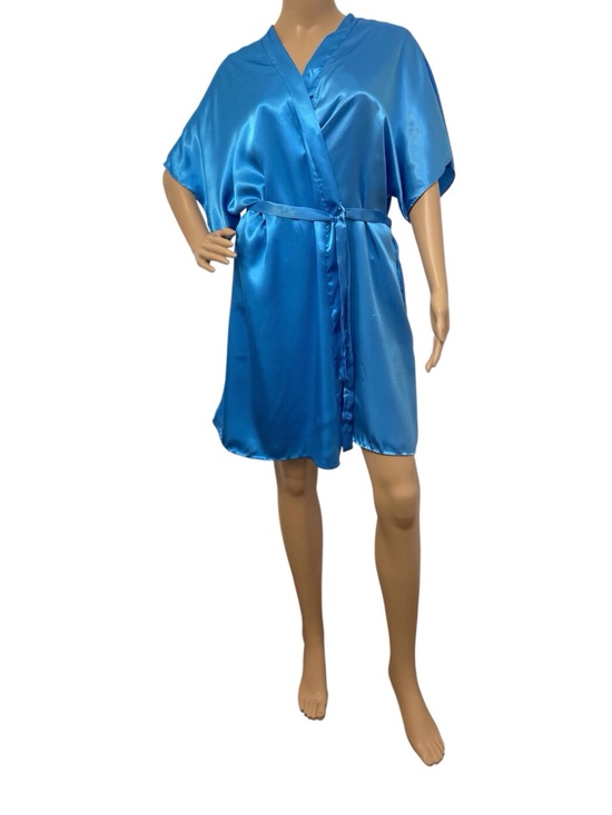 Cinema Etoile Other - Cinema Etoile Women's Blue Satin Kimono Night Gown Robe, L